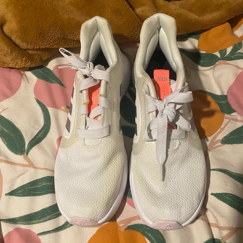 Adidas White Athletic Shoes with Breathable Mesh